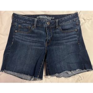 American Eagle Outfitters Blue Denim Midi Shorts Size 8